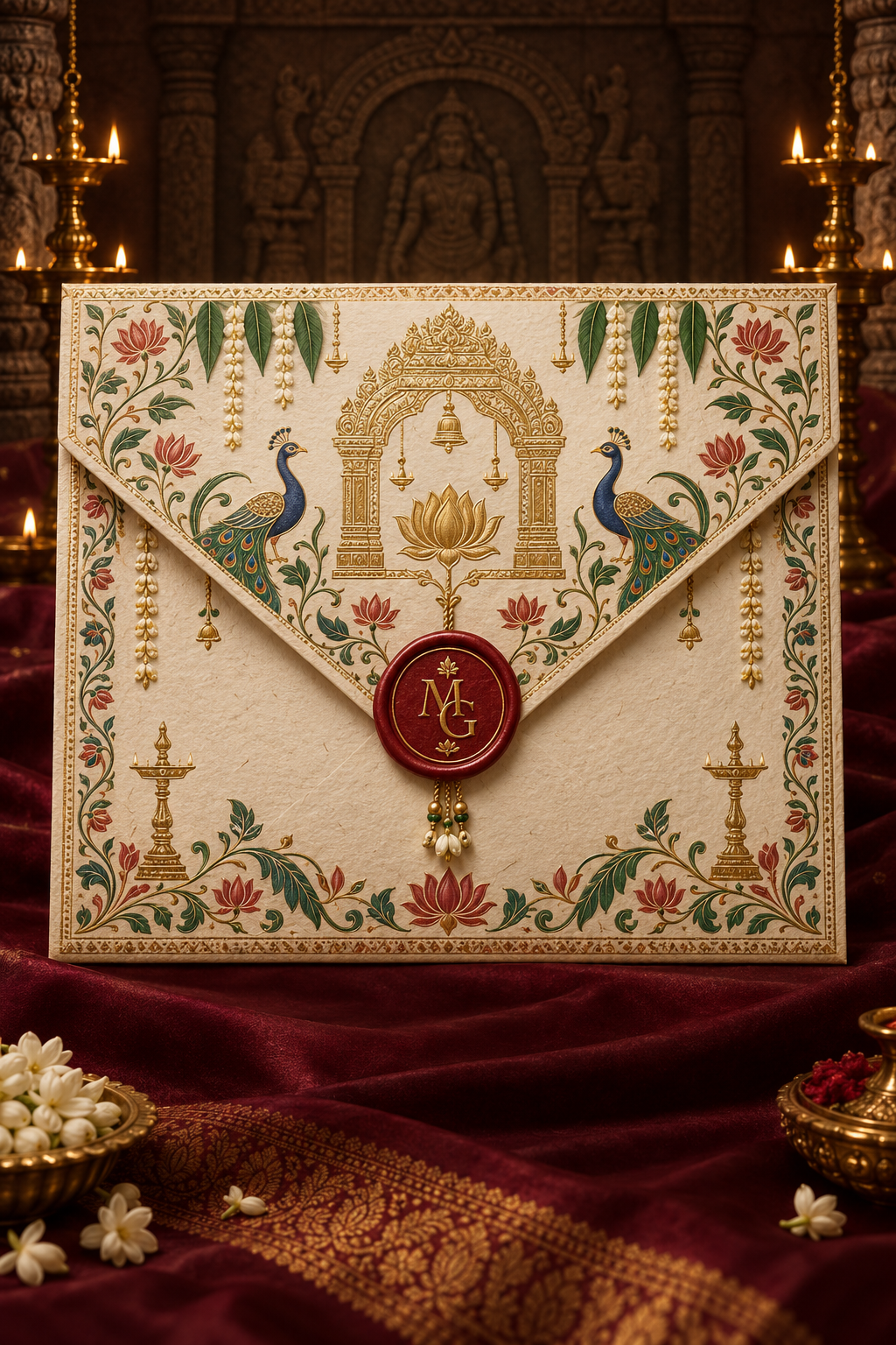 Traditional Andhra wedding invitation envelope