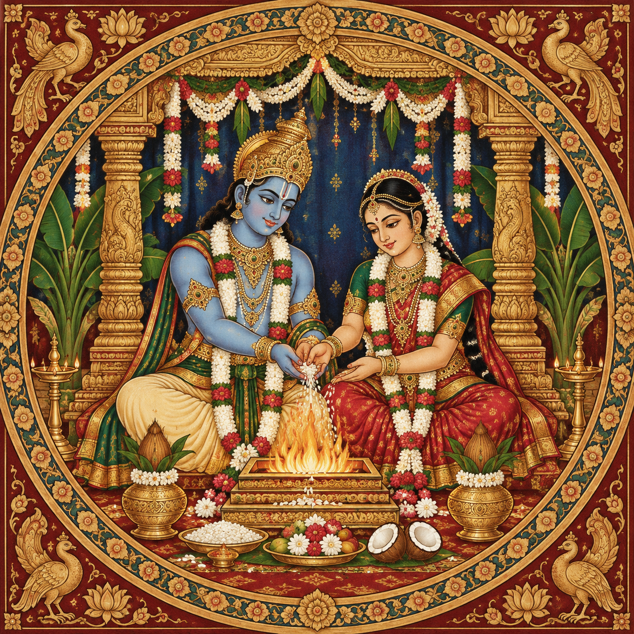 Rama and Sita at a traditional wedding ceremony